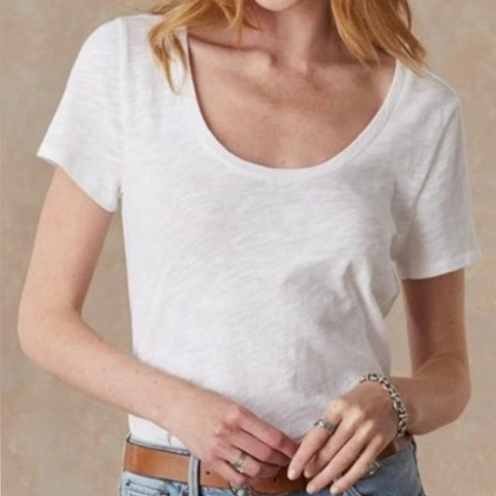 NWT Sundance‎ Women’s  White 100% Cotton Short Sleeve  Top Size M